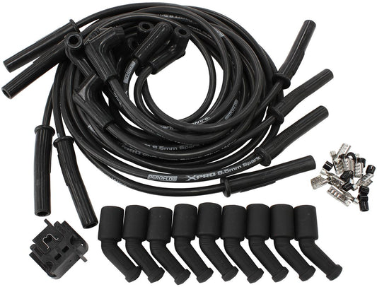 Xpro Universal 8.5mm V8 Ignition Lead Set with 45° Coil Boots - Black