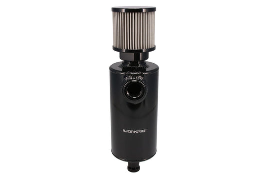Raceworks 1L Round Catch Can With Drain Tap (AN12 x1 Port)