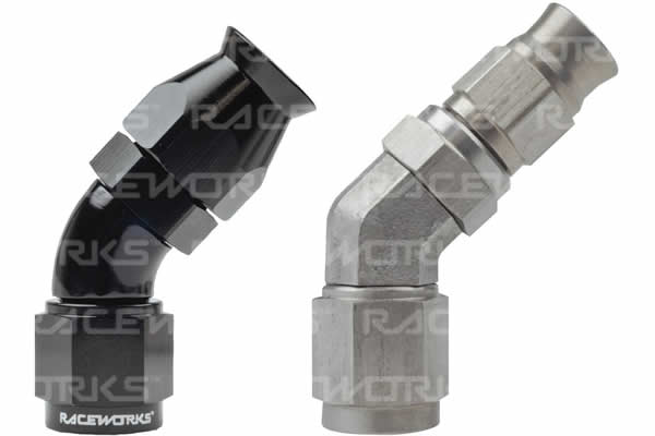 Raceworks 200 Series 45 Degree Hose End