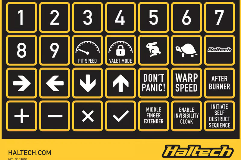 Haltech CAN Keypad Label Set