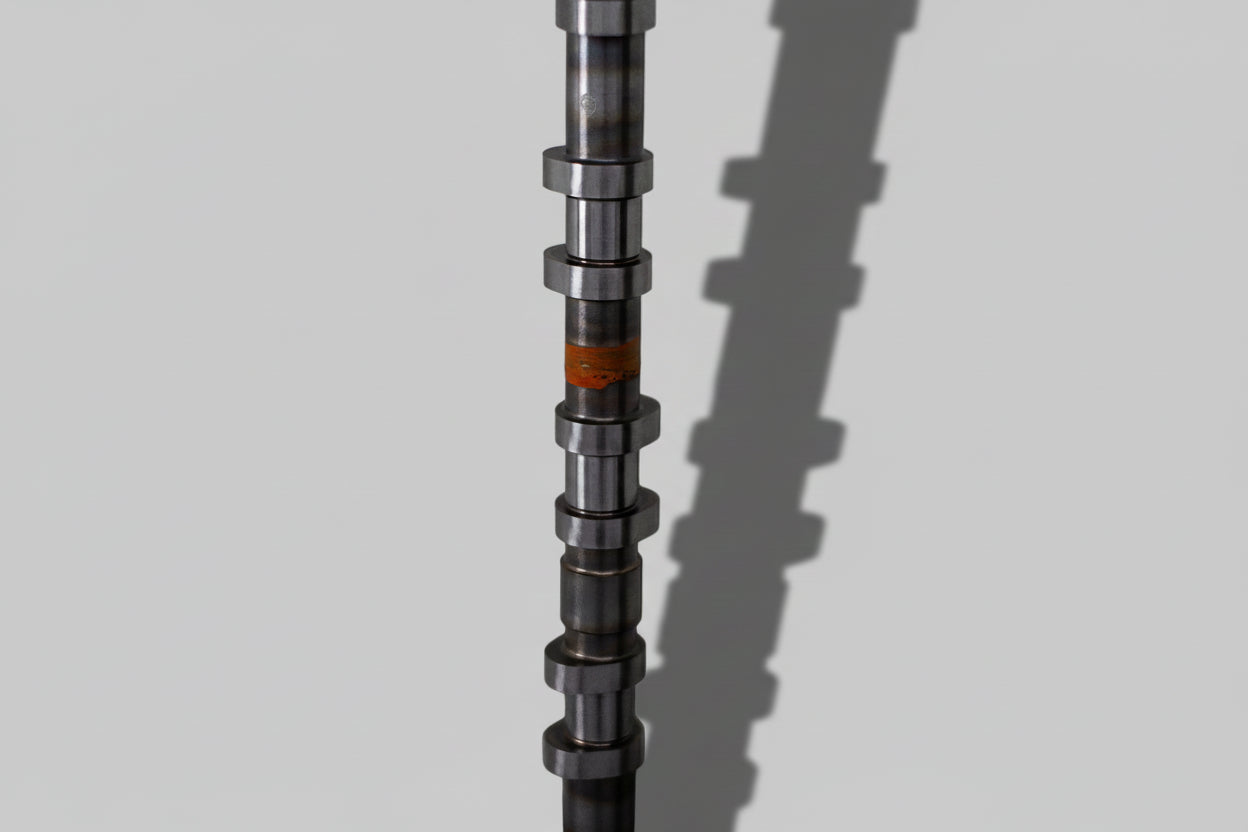 engine camshafts with shadow on a white background