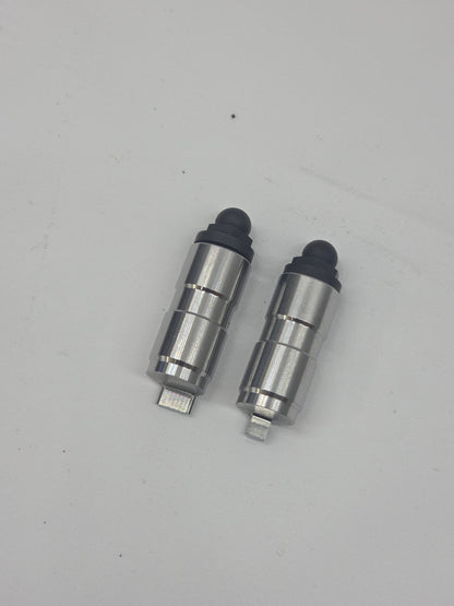 silver and black engine checking lifter on white background