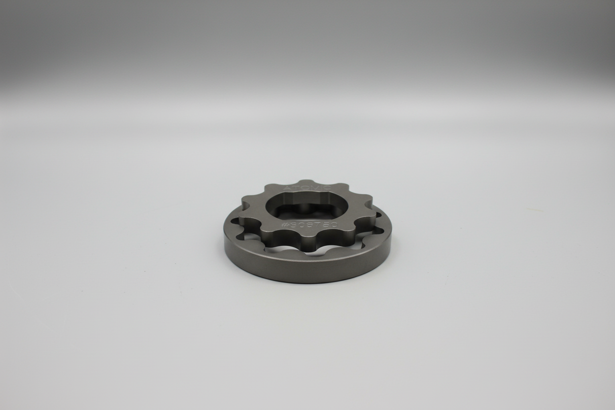 steel oil gears on a white background